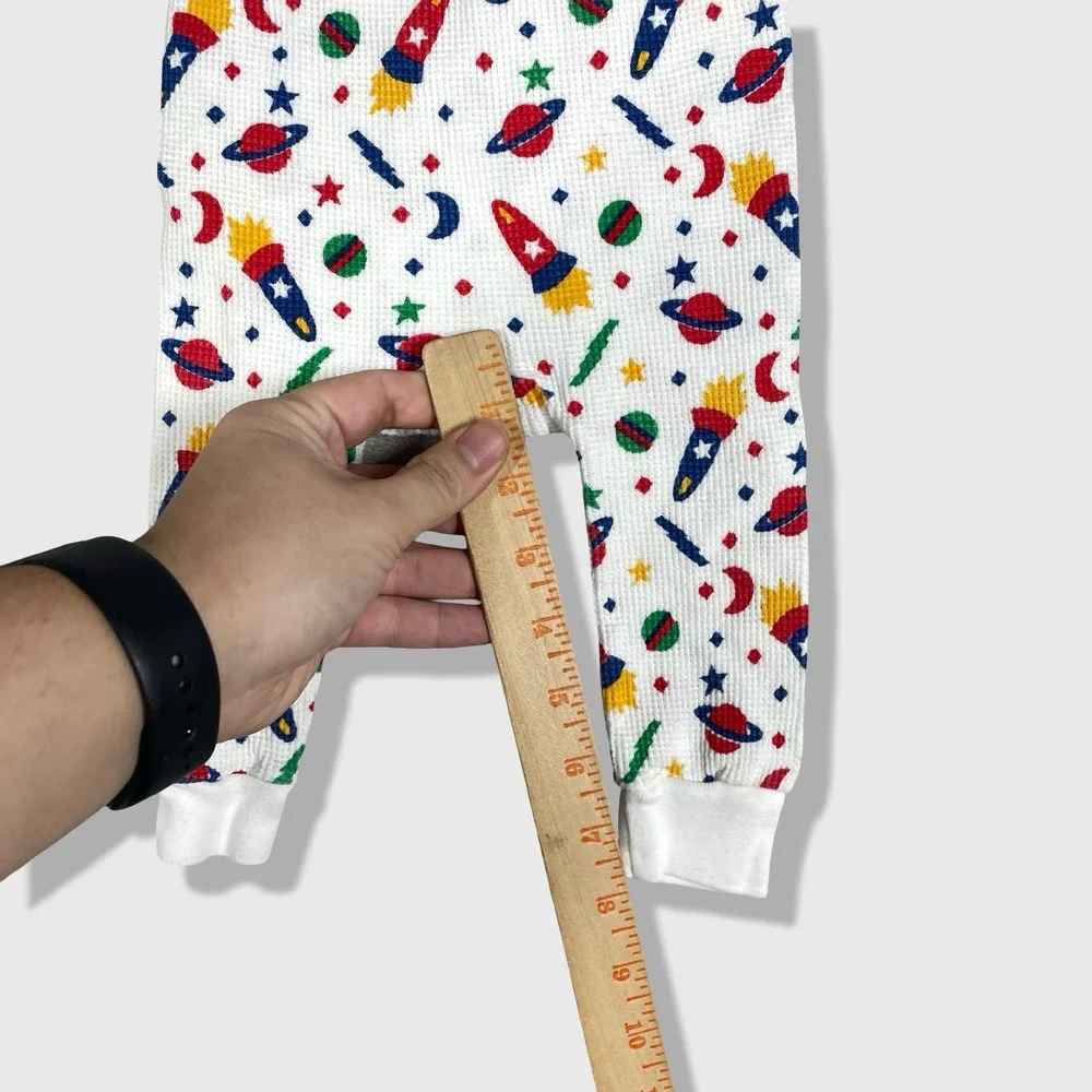 Oshkosh Thermal Pajama Pants‎ Kids 6 Months White Space Rocket Outer Space